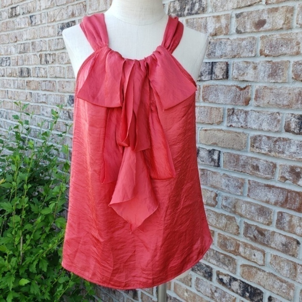 Adiva red Ruffle halter top sz M